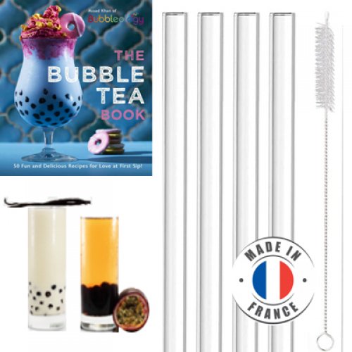 4 Ecological glass &quot;bubble tea&quot; straws - 4200-003