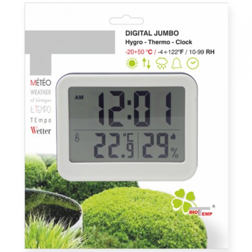 Digital Thermo-Hygrometer-Clock Jumbo - 91000-005/B