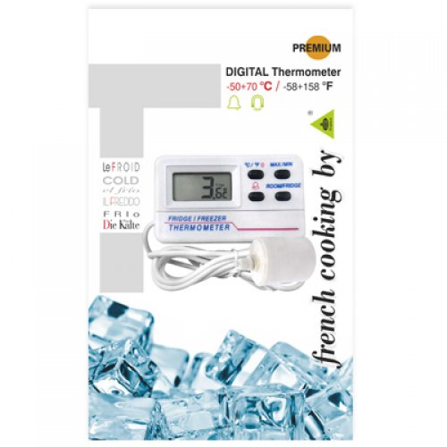 Digital fridge/freezer thermometer 50+70°C / -58+158°F - with thermal brake - 91000-039/F