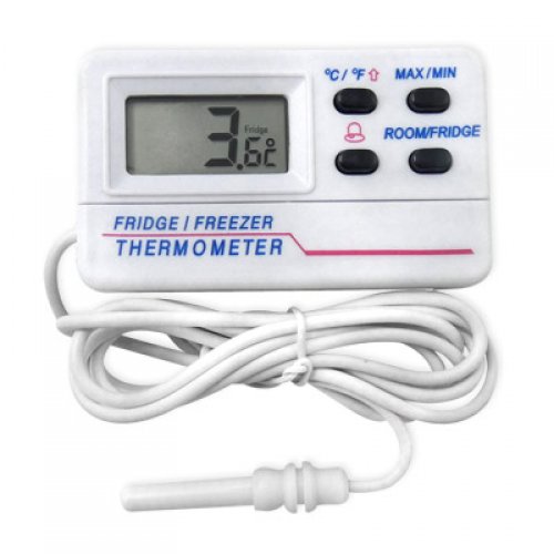 Digital kitchen fridge/ freezer thermometer with alarm - 91000-009