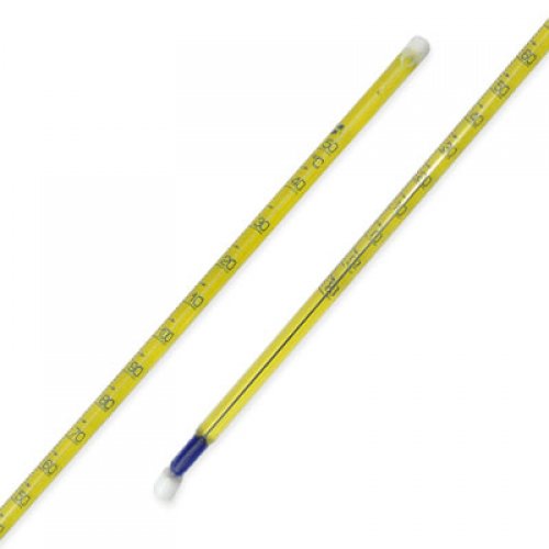 Glass thermometer -20+150°C- total immersion - blue liquid- Teflon coated - 5122T150-T-qp