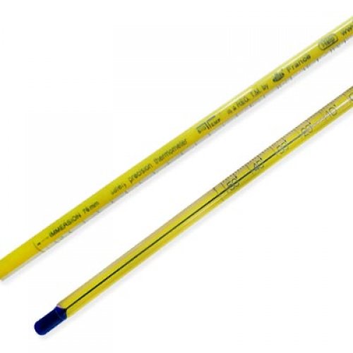 Glass thermometer -50+110 : 1°C - partial immersion - blue liquid - polyolefin coated - 5182P110-PO-qp