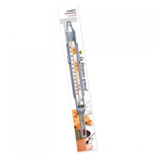 Candy thermometer +80+200°C - with colored zones -grey sleeve - in blisterpack - 8010G201/F-bl