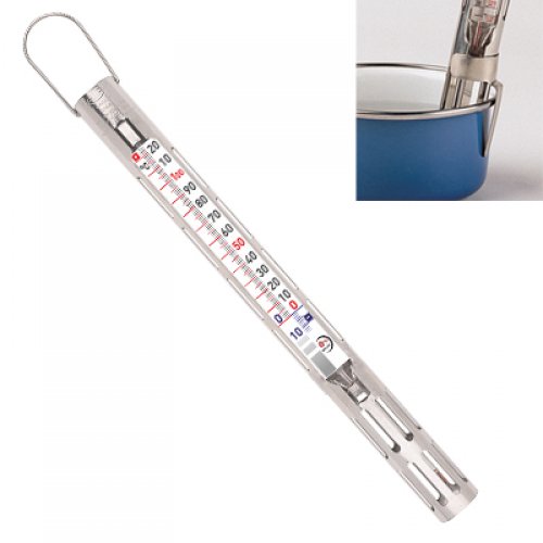 Cooking thermometer -10+120°C - S/Steel sleeve with pan clip - 8010C120-vr