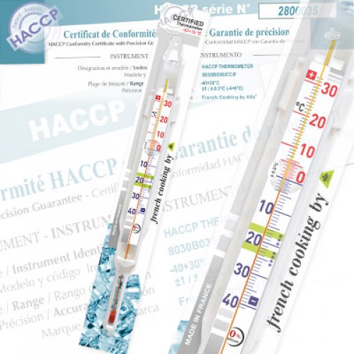 HACCP Freezer Thermometer -40+30°C - high visibility- white sleeve - 8030B030/CC/F-bl