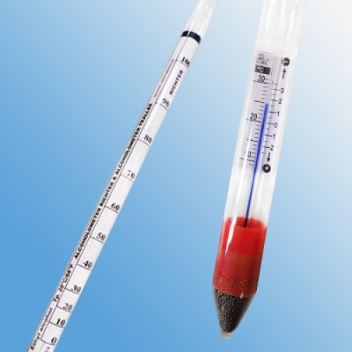 Alcoholometer 0-100 : 1°Richter Tp.20°C with thermometer - 0570CP000/20-qp