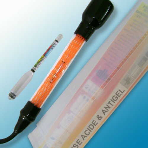 Battery/Antifreeze tester 1.100-1.300 g/ml / -5-35°C in pipette - individual plastic case - 1240-01-qp