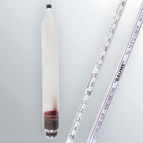 Baumé hydrometer 0-15 : 0.1°Bé Tp.15°C - 0160FG015/15-qp