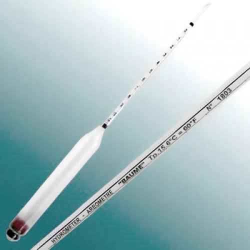 Baumé hydrometer 0-15 : 0.5°Bé Tp.15°C - 0150FG015/15-qp