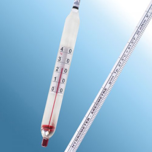 Hydrometer 0.700-0.800 : 0.001 g/ml Tp.27.5°C - with thermometer - 3011TP070/27-qp