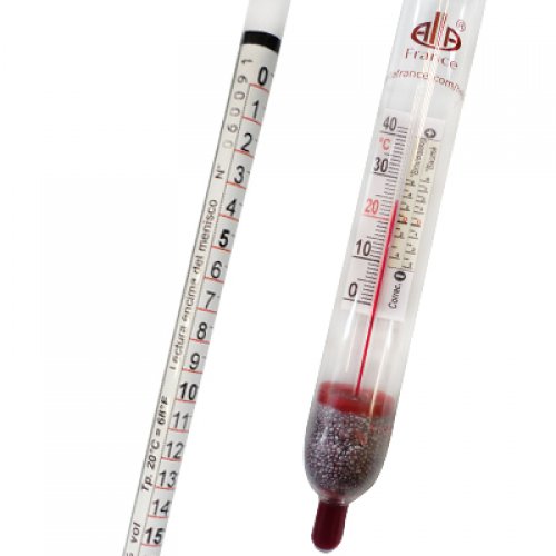 Wine Hydrometer 0-20 : 0.5°Bé 3-17%vol Tp.20°C - 2001TC-19/20-qp