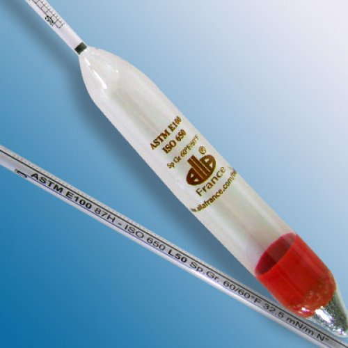 ASTM 111H62 Hydrometer L50 1.000-1.050 Sp-Gr Tp.60/60°F /ISO 650 - 3510LC100/60/M-qp