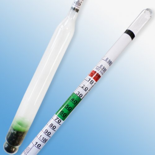 Triple scale hydrometer 0.980-1.110 Sp.Gr / -2-14%Vol/ 26-288 Sug/L - 2000FG-06/20-rd