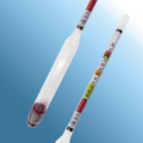 Wine and Beer Hydrometer 0.980-1150 Sp.Gr 0-18%Vol -60-340 Sug/L Tp.20°C/68°F - 2000FG-05/20-rd