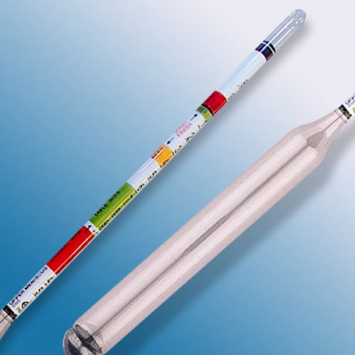 Wine and Beer Hydrometer 0.980-1150 Sp.Gr 0-18%Vol -60-340 Sug/L Tp.20°C/68°F - 2000FG-05/20-bl