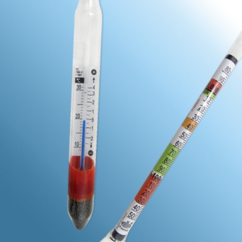 Wine and Beer Hydrometer 0.980-1150 Sp.Gr 0-18%Vol -60-340 Sug/L Tp.20°C/68°F - 2000CP-05/20-qp