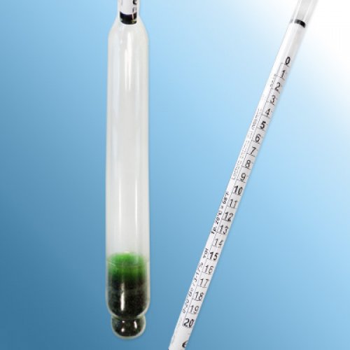 Wine Hydrometer 0-20 : 0.5°Bé 3-17%vol Tp.20°C - 2000FG-19/20-rd