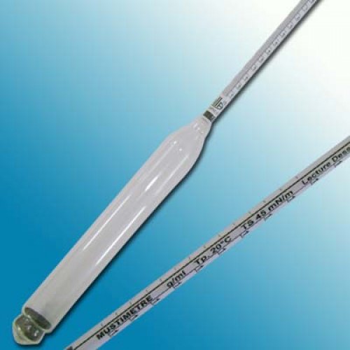 Wine Hydrometer 0.980-1.130 : 0.001g/ml 4-17 % vol Tp.20°C - 2000FG-10/20-rd